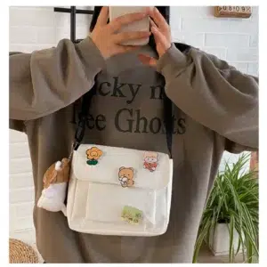 Crossbody Bags Women Canvas Flap-bag Kawaii Harajuku All-match Students Casual Female Handbags Korean Ulzzang Daily Chic Fashion