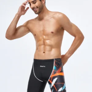 Adult men's Tight Fitting Training, Sports and Leisure, Reducing Resistance Swimming Trunks