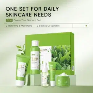 5pcs/box Skin Care Set Green Tea Facial Cleaner Soothes Skin Face Toner tea Serum Moisturizing Cream Repairing Eye Cream Kits