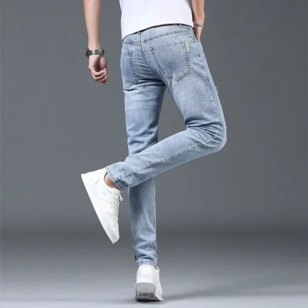 Luxury Summer Designer Korean Classic Streetwear Cowboy Pants for Men Fashionable and Comfortable Boyfriend Skinny Jeans Men - Image 5