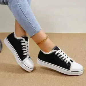 Women Canvas Shoes Fashion New Spring Autumn Sneakers Low Cut Lace-Up Women Vulcanize Shoes Woman Flats Off White Shoes Female