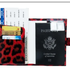 BERKI STAR Leopard Print Passport Cover PU Leather Passport Holder Protecto Travel Wallet for Women