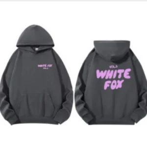 2024 Women's Fashion White FOX Hoodie Men's and Women's Sportswear Hip Hop Casual Hoodie Loose Jogging Sweatshirt