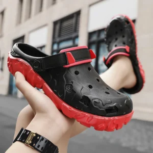 Men Shoes Slippers Garden Flat Sandals 46 Plus Size 40-47 Summer Light EVA Slides Hole Shoes Clogs Home Outdoor Male Beach Shoes