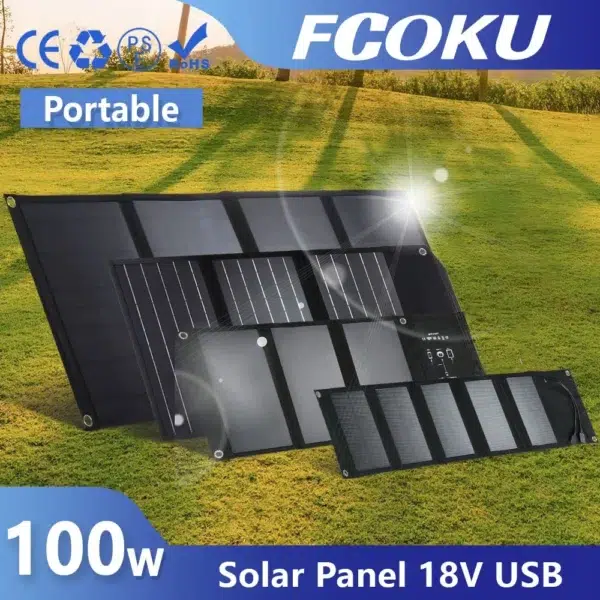 Foldable Solar Panel Phone Charger USB 5V 30W 100W Power Banks For Cell Phone Outdoor Waterproof For Camping Emergency charging