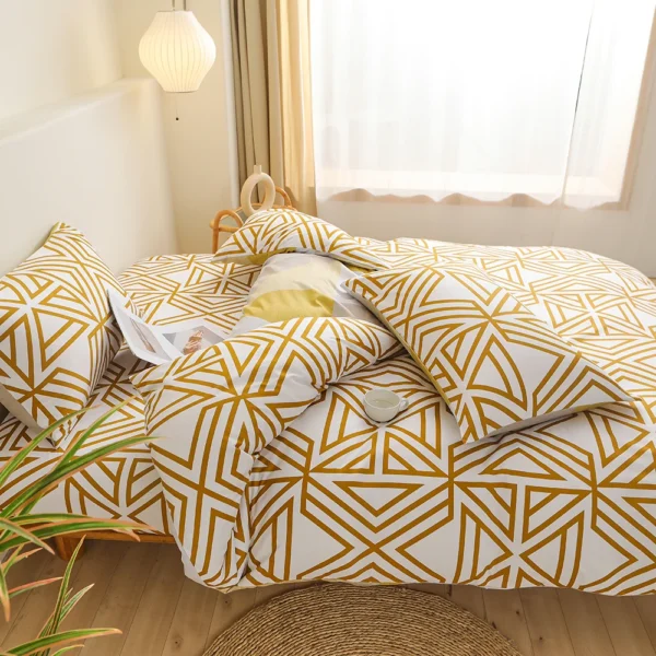 2/3 Pcs of Golden Stripe Pattern Sanding Bedding Set,duvet Cover+pillowase,bedroom Bed Set,king Queen Full Twin Size,14 Style, - Image 2