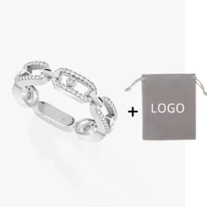 2024 New Messik Move Link Jewelry Rings S925 Sterling Silver Mobile Stone Ring Fashion Charms Luxury Jewellery Women