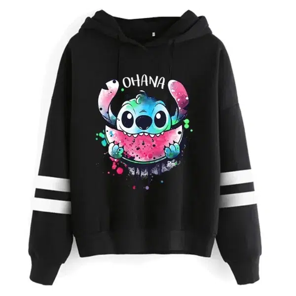 Y2k Cartoon Disney Lilo and Stitch Funny Hoodies Women Harajuku Cute Stitch Anime Sweatshirt Manga Streetwear Hoody Female Kids - Image 6