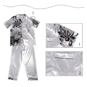 Mens Silk Satin Pajamas Set Pajama Pyjamas Set PJS Sleepwear Set Loungewear Home Clothes Nightwear Pyjamas for Mens Plus Size