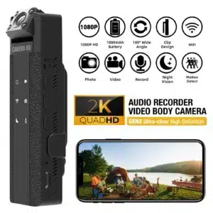 Mini Portable Video Camera Back Clip-on 1080P HD Recording Sports Body Camera Conference Recorder W/ Infrared Night Vision