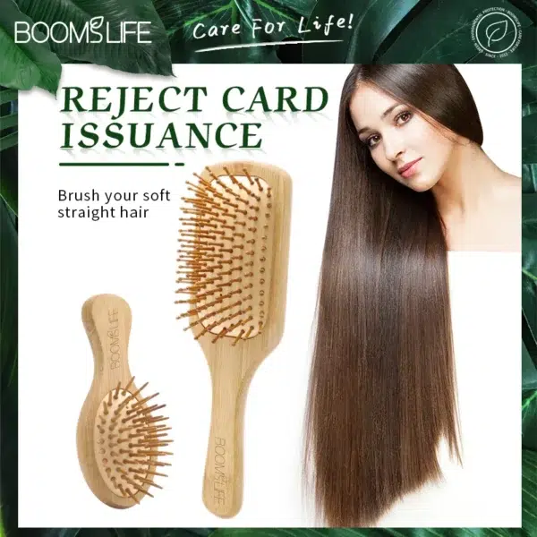 Bamboo Hair Brush Women Styling Hair Comb Hairbrush Wide Teeth Bamboo Combs for Hair Smooth Massage Scalp Brush Barber Comb