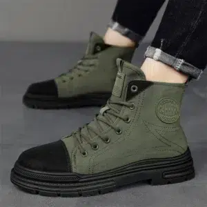 CYYTL Mens Boots Casual Canvas Shoes Winter Designer Luxury Ankle Platform Motorcycle Chelsea Tactical Cowboy Combat Work Hiking