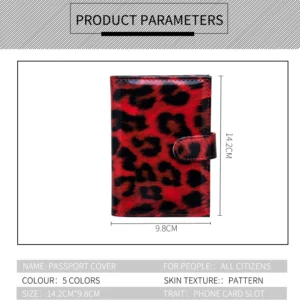 BERKI STAR Leopard Print Passport Cover PU Leather Passport Holder Protecto Travel Wallet for Women