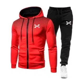 Men's hooded fashionable sportswear+long pants gym sportswear set 2-piece running winter outfit 2024 new