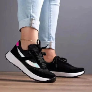 New 2024 Women’s Sneakers Casual Flat Lace Up Outdoor Running Tennis Leather Shoes Fashion Printed Breathable Vulcanized Shoes