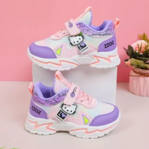 Hello Kitty Girls' sneakers cartoon anime casual shoes children's outdoor sports shoes lightweight and soft soled for girls