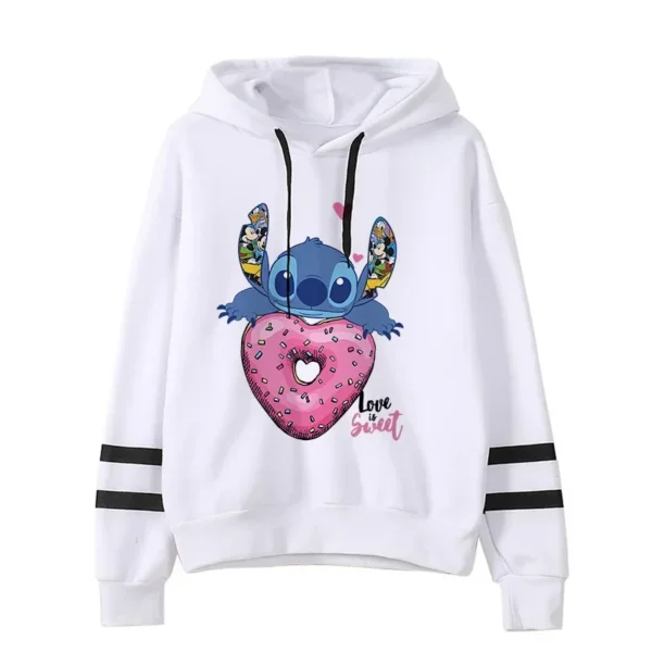 Y2k Cartoon Disney Lilo and Stitch Funny Hoodies Women Harajuku Cute Stitch Anime Sweatshirt Manga Streetwear Hoody Female Kids - Image 3