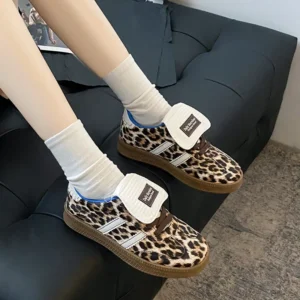 2024 Trend Leopard Print Sneakers Women Fashion Casual Women's Platform Sports Shoes Low Comfortable Vulcanized Sneakers Woman