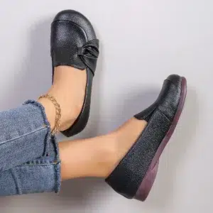 Women Loafers Flat Shoes Women Comfort Non-slip Soft Oxford Solid Color Mom's Shoes New Fashion Leather Flat Footwear Shoes