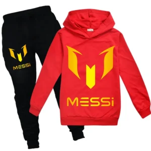 Argentine Football Superstar Girls Clothing Children Fashion Hoodies Pant Set Kids Clothing Spring Autumn Sports Suit Tracksuit