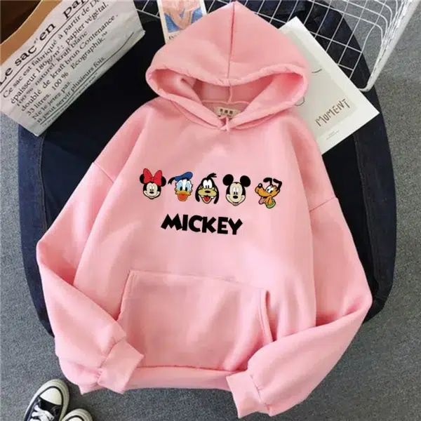 Kawaii 90s Minnie Disney Hoodie Crop Top Mickey Mouse Women Hoodies Sweatshirt Kids Boys Girls Harajuku Streetwear Clothes - Image 2