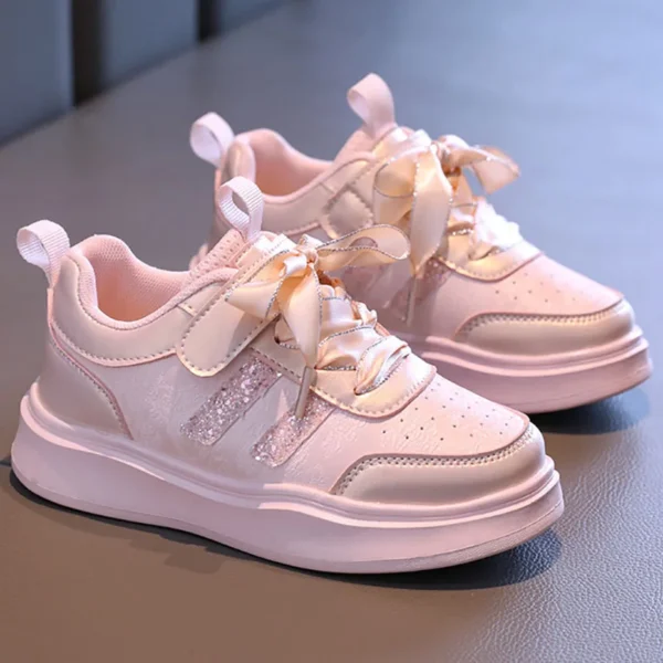 Autumn Sneakers For Kids 2024 Trend Fashion Glitter Sport Shoes Korean Style Teenager Girl's Tennis Shoes Casual Footwear