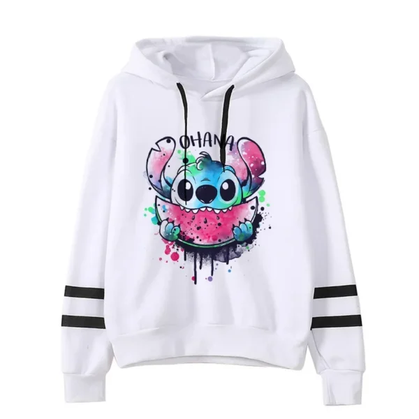 Y2k Cartoon Disney Lilo and Stitch Funny Hoodies Women Harajuku Cute Stitch Anime Sweatshirt Manga Streetwear Hoody Female Kids