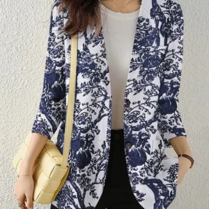 ZANZEA Women Floral Printed Blazer Spring Long Sleeve Lapel Suit Female Bohemian Fashion Casual Elegant Shirts Work OL Jackets