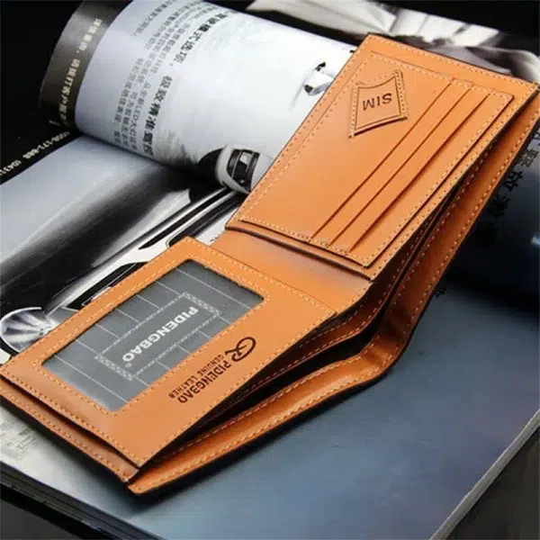 2024 Men's Wallet High Quality PU Leather Wallets Bank Credit Card Case ID Holders Male Coin Purse Pockets Man - Image 3