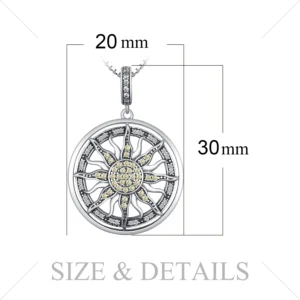 JewelryPalace Celestial Sun Cubic Zirconia 925 Sterling Silver Pendant Necklace for Women Girl No Chain Fashion Jewelry Gift