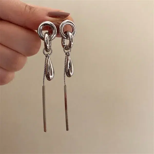 YANGLIUJIA Metal Chain Pendant Earrings European And American Style Personality Fashion Long Earrings Ms Girl Travel Accessories - Image 4