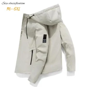 2024 Spring and Autumn New Men's Zipper Solid Color Jackets Casual High Quality Hooded Jackets Outdoor Sports Windproof Jackets