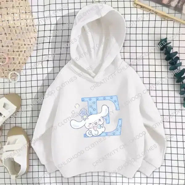 Sanrio Cinnamoroll Children Hoodies Letter A B C D Sweatshirts Girls Clothes Kawaii Pullover Anime Cartoons Boy Kids Casual Tops - Image 4