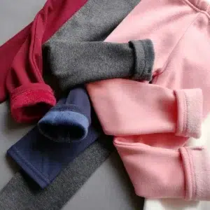 Sweet Girls Pants Kids Boys Thick Warm Trousers Winter Children Casual Solid Color Warm Pants Girls Leggings Gray Pink Wine