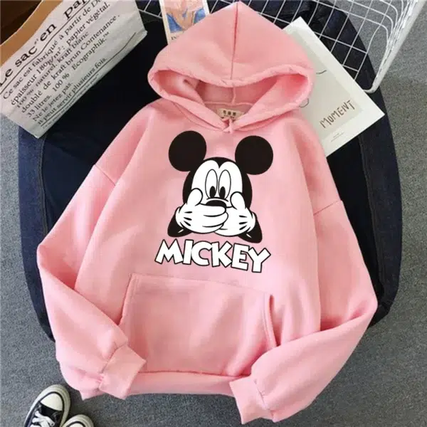 Kawaii 90s Minnie Disney Hoodie Crop Top Mickey Mouse Women Hoodies Sweatshirt Kids Boys Girls Harajuku Streetwear Clothes - Image 3