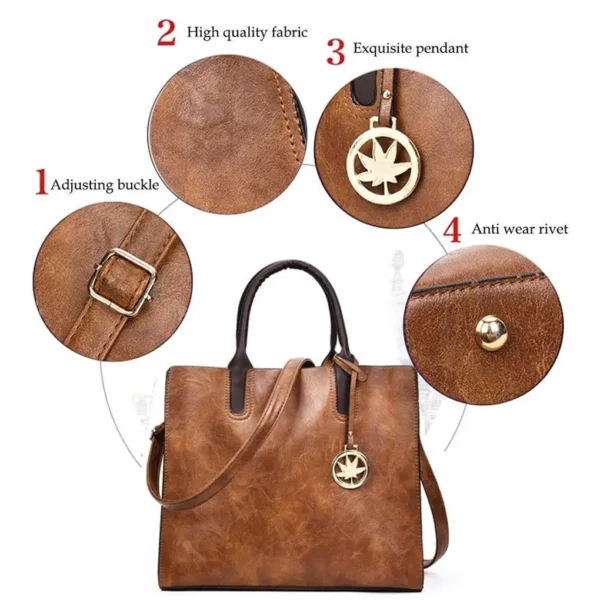 3 PCS Fashionable PU Leather Women’s Bags Set Top-Handle Bags ​coin Purse Saddle Messenger Bag Handbag Shoulder Crossbody Bag - Image 5