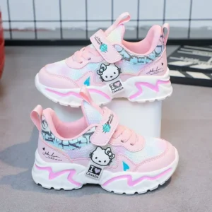 Hello Kitty Girls' sneakers cartoon anime casual shoes children's outdoor sports shoes lightweight and soft soled for girls