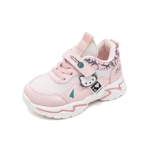 Hello Kitty Girls' sneakers cartoon anime casual shoes children's outdoor sports shoes lightweight and soft soled for girls