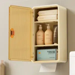 Bathroom Shelf Wall Mounted Waterproof Tissue Box Multifunctional Storage Rack for Toiletries Storage Box Shampoo Organizer