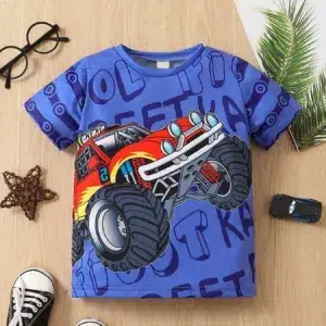 Children's Clothing Boys Tshirt Short Sleeve Girl T-Shirt 3D Cartoon Truck Print Kids Summer Clothes Children's Boy's Clothing