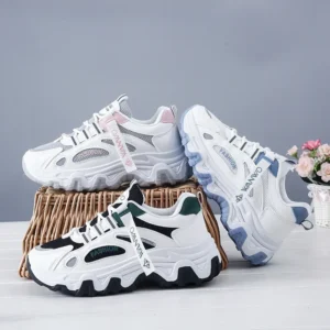 Women's Trainers New Chunky Sneakers Women Breathable Mesh Casual Shoes Sneakers Tennis Female Platform Lace Up Vulcanized Shoes