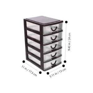 5 Grids Plastic Storage Drawer Storage Box Desktop Makeup Organizer Holder Vanity Practical Office Small Cabinet Storage Drawer