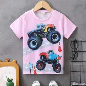 Children's Clothing Boys Tshirt Short Sleeve Girl T-Shirt 3D Cartoon Truck Print Kids Summer Clothes Children's Boy's Clothing