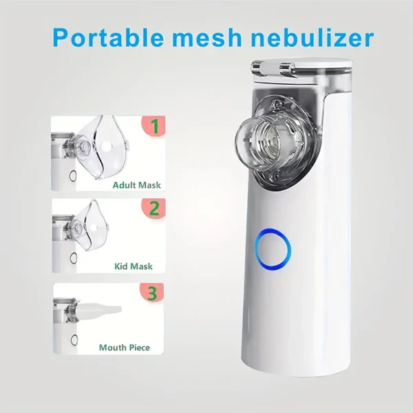 Quiet Inhaler Asthma Portable Medical Nebulizer Inhlaer Mini Ultrasonic Vibrating Mesh Nebulizer For Kids Adults Health Care - Image 4