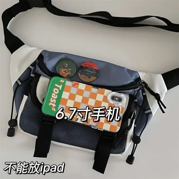 Japanese Crossbody Bag Male Korean Unisex Girl Student Chest Bag Hong Kong Style Retro Waist Bag - Image 6