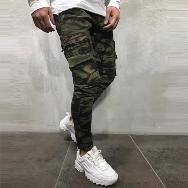 Men's Fashion Joggers Camouflage Jeans Youth Personality Slim Trend Jeans Trousers Spring and Autumn Cargo 2022 New Men's Pants - Image 3