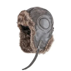 Winter Ushanka Hat Men Women's Pilot Aviator Bomber Trapper Hat Faux Fur Leather Snow Cap with Ear Flaps Pilot Winter Bomber Hat