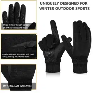 Winter Cycling Gloves Full Finger Windproof 3M Thinsulate Thermal Gloves Touchscreen Snowboard Gloves Non-slip Road Bike Gloves