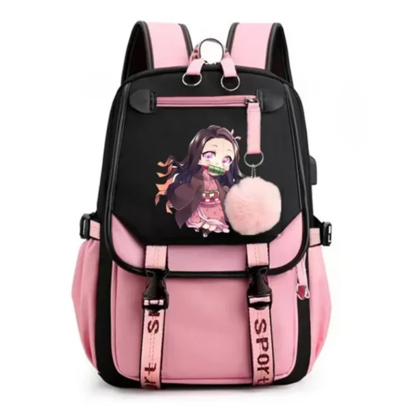 Kamado Nezuko Demon Slayer Anime Cosplay Unisex Students School Bag Backpack Cartoon Bookbag Laptop Travel Rucksack Outdoor Bag - Image 3