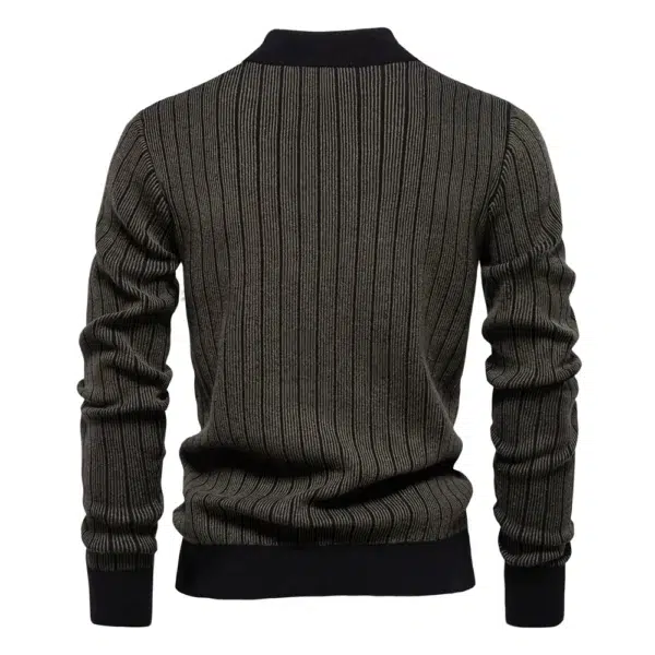 AIOPESON New Design Mens Mock Neck Cotton Pullover Sweaters Autumn Winter Warm Stripped Sweater for Men - Image 4